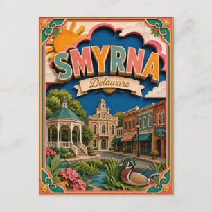 Cartão Postal Estados de PopCut Smyrna Delaware Arte de Papel