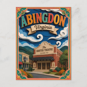 Cartão Postal Estados PopCut Abingdon Virginia Arte em Papel