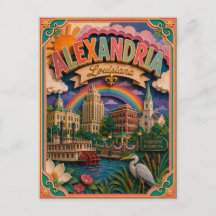 Estados PopCut Alexandria Louisiana Arte em Papel