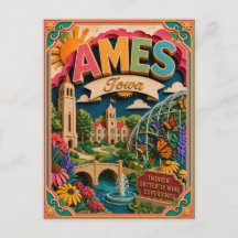 Estados PopCut Ames Iowa Arte em Papel