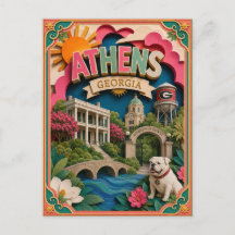 Estados PopCut Atenas Geórgia Arte de Papel