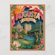 Estados PopCut Augusta Geórgia Arte de Papel