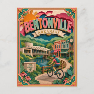 Cartão Postal Estados PopCut Bentonville Arkansas Arte de Papel