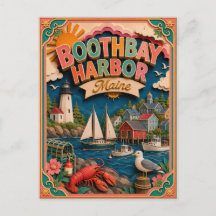 Estados PopCut Boothbay Harbor Maine Arte em Papel