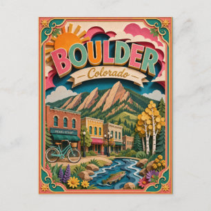 Cartão Postal Estados PopCut Boulder Colorado Arte de Papel
