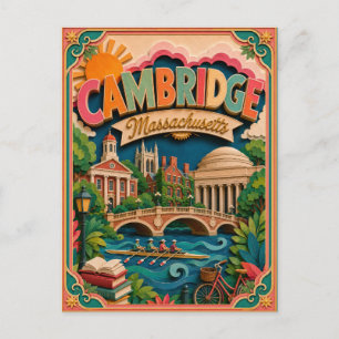 Cartão Postal Estados PopCut Cambridge Massachusetts Arte em Pap