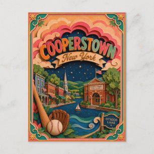 Cartão Postal Estados PopCut Cooperstown Nova York Arte em Papel