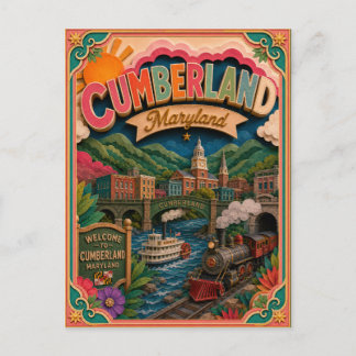 Cartão Postal Estados PopCut Cumberland Maryland Arte em Papel