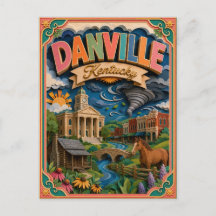 Estados PopCut Danville Kentucky Arte em Papel