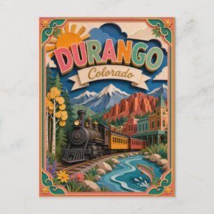 Cartão Postal Estados PopCut Durango Colorado Arte de Papel