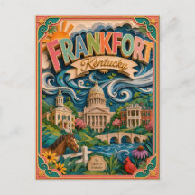 Estados PopCut Frankfort Kentucky Arte em Papel