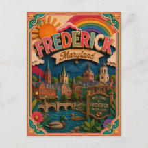 Estados PopCut Frederick Maryland Arte em Papel