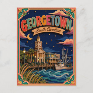 Cartão Postal Estados PopCut Georgetown Carolina do Sul Arte em