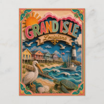 Estados PopCut Grand Isle Louisiana Arte em Papel