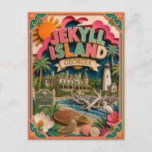 Estados PopCut Ilha Jekyll Geórgia Arte em Papel