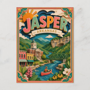 Cartão Postal Estados PopCut Jasper Arkansas Arte de Papel