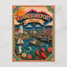 Estados PopCut Kennebunkport Maine Arte em Papel