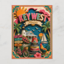 Estados PopCut Key West Flórida Arte de Papel