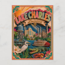 Estados PopCut Lago Charles Louisiana Arte em Pape