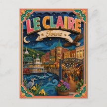 Estados PopCut Le Claire Iowa Arte em Papel