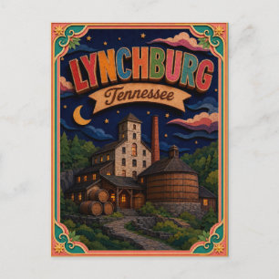 Cartão Postal Estados PopCut Lynchburg Tennessee Arte em Papel