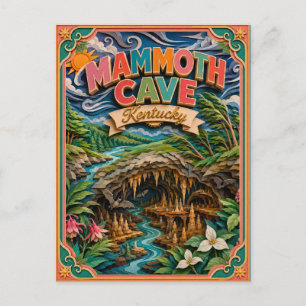Cartão Postal Estados PopCut Mammoth Cave Kentucky Arte em Papel