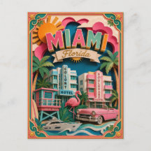 Estados PopCut Miami Flórida Arte em Papel