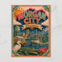 Estados PopCut Morgan City Louisiana Arte em Papel