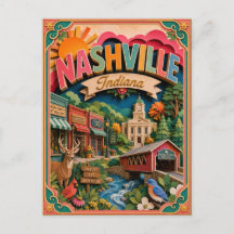 Estados PopCut Nashville Indiana Arte em Papel