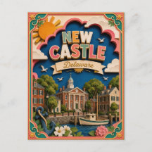 Estados PopCut Nova Castela Delaware Arte de Papel