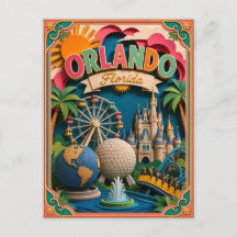 Estados PopCut Orlando Flórida Arte de Papel
