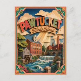 Cartão Postal Estados PopCut Pawtucket Rhode Island Arte em Pape