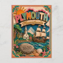 Estados PopCut Plymouth Massachusetts Arte em Pape