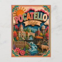 Estados PopCut Pocatello Idaho Arte em Papel