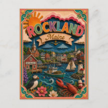 Estados PopCut Rockland Maine Arte em Papel