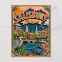 Estados PopCut Salisbury Maryland Arte em Papel