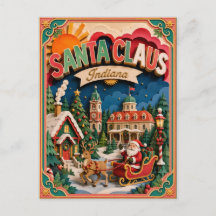 Estados PopCut Santa Claus Indiana Arte em Papel