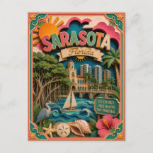 Estados PopCut Sarasota Flórida Arte de Papel