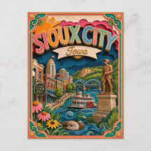 Estados PopCut Sioux City Iowa Arte em Papel