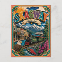 Estados PopCut Skagway Alasca Arte em Papel