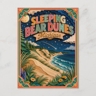 Cartão Postal Estados PopCut Sleeping Bear Dunes Michigan Arte