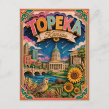 Estados PopCut Topeka Kansas Arte em Papel