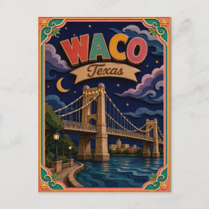 Cartão Postal Estados PopCut Waco Texas Arte de Papel