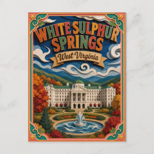 Cartão Postal Estados PopCut White Sulphur Springs Virgínia Ocid
