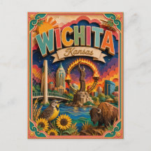 Estados PopCut Wichita Kansas Arte em Papel