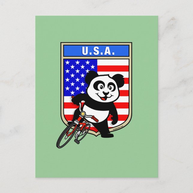 Cartão Postal Estados Unidos ciclando Panda (Frente)
