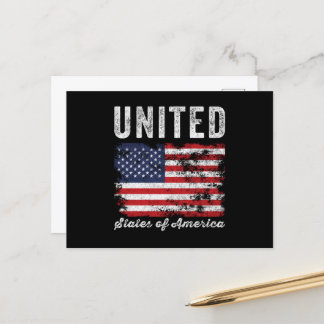 Cartão Postal Estados Unidos da América Bandeira em desordem