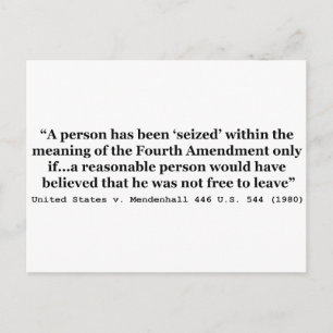 Cartão Postal Estados Unidos/Mendenhall 446 US 544 1980