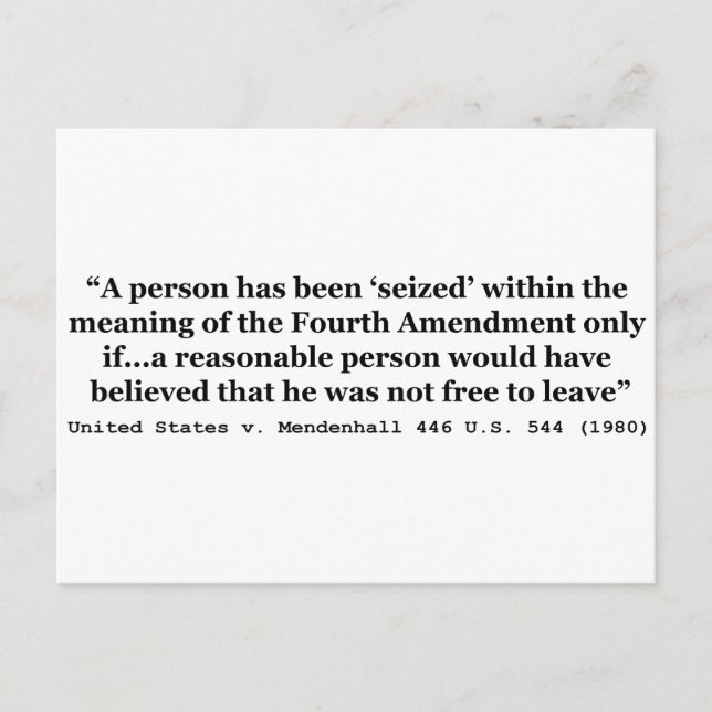 Cartão Postal Estados Unidos/Mendenhall 446 US 544 1980 (Frente)