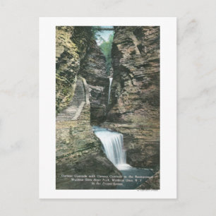 Cartão Postal Estadual Park View of Curtain and Cavern Cascades